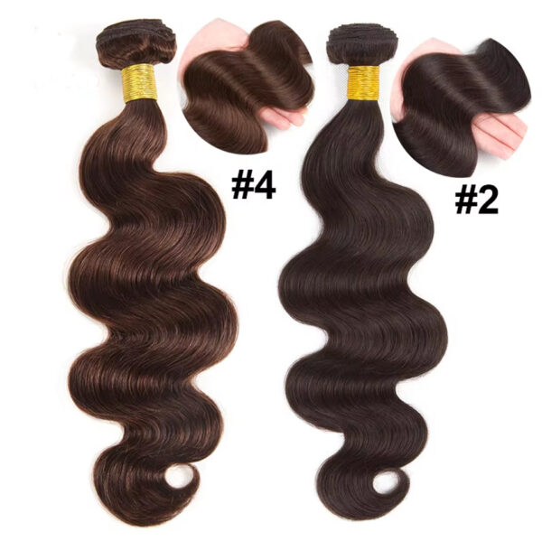 Body Wave HD Lace Closure 4x4 3 Bundles 4 Chocolate Brown Human Hair 2