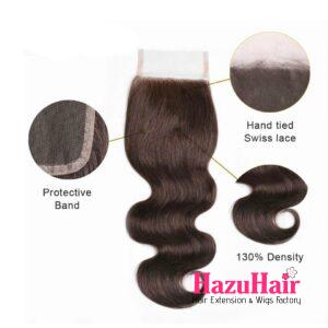 Body Wave HD Lace Closure 4x4 3 Bundles 4 Chocolate Brown Human Hair 3