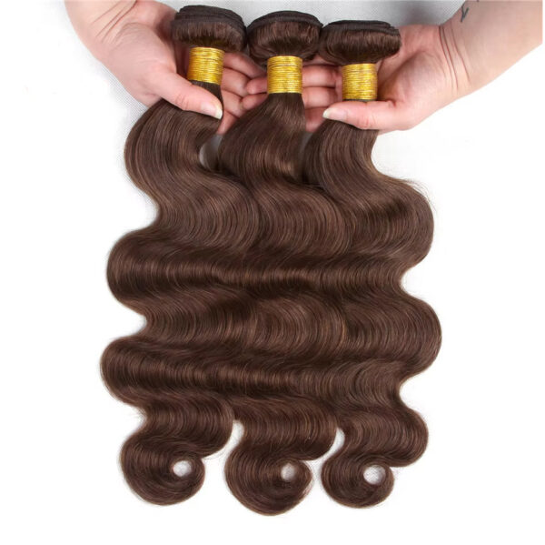 Body Wave HD Lace Closure 4x4 3 Bundles 4 Chocolate Brown Human Hair 6