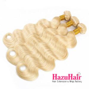 Body Wave HD Lace Closure 4x4 3 Bundles 613 Bleach Blonde Human Hair 7