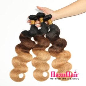 Body Wave HD Lace Closure 4x4 3 Bundles Mix Color 1B427 4