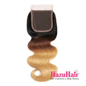 Body Wave HD Lace Closure 4x4 3 Bundles Mix Color 1B427 6