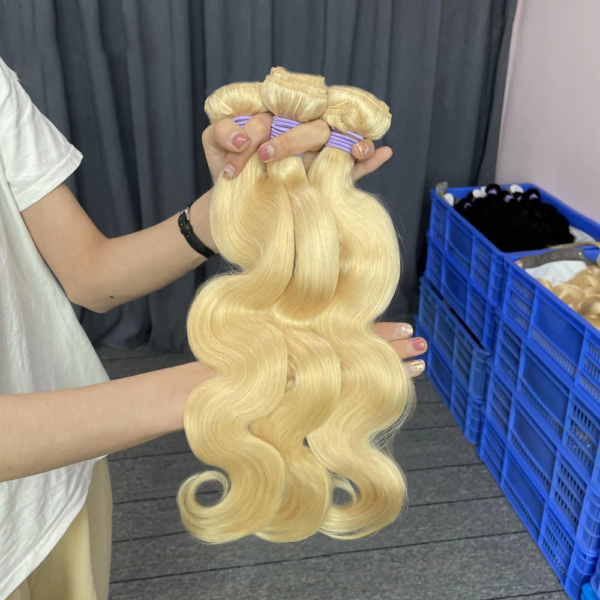 Body Wave Hair Bundle 613 Bleach Blonde Weave Hair Extensions 1