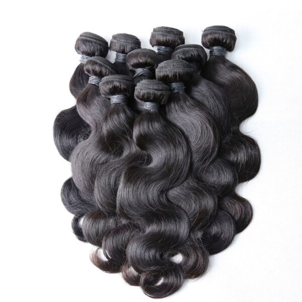 Body Wave Hair Bundle Natural Black Color Weave Hair Extensions 7