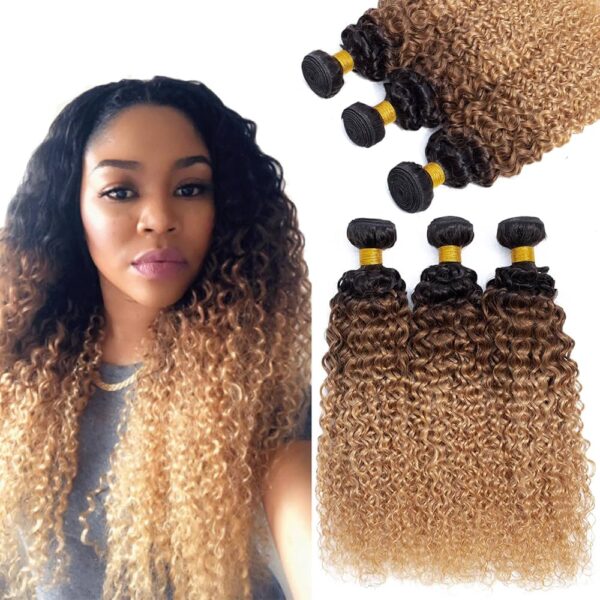 Deep Wave HD Lace Closure 4x4 3 Bundles 1B30 Medium Auburn Two Tone With Dark Roots Human Hair 4