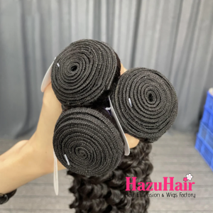 Deep Wave Hair Bundle Natural Black Color Weave Hair Extensions 4