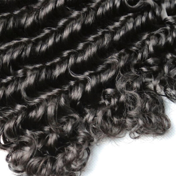 Deep Wave Hair Bundle Natural Black Color Weave Hair Extensions 4