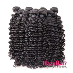 Deep Wave Hair Bundle Natural Black Color Weave Hair Extensions 5