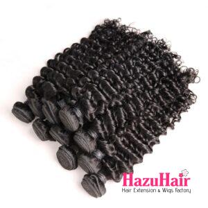 Deep Wave Hair Bundle Natural Black Color Weave Hair Extensions 6