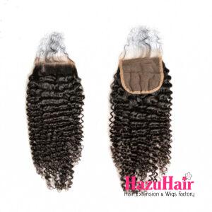 Kinky Curly HD Lace Closure 4x4 3 Bundles Natural Black Human Hair 1