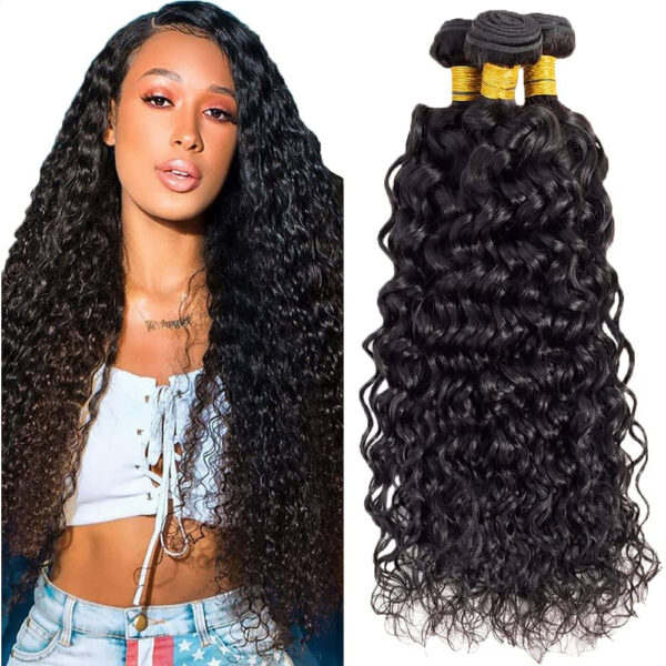 Kinky Curly HD Lace Closure 4x4 3 Bundles Natural Black Human Hair 10