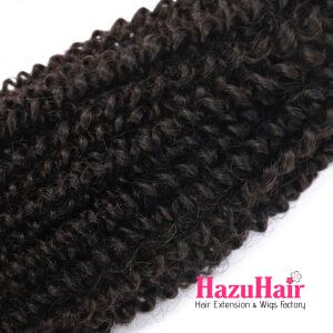 Kinky Curly HD Lace Closure 4x4 3 Bundles Natural Black Human Hair 2