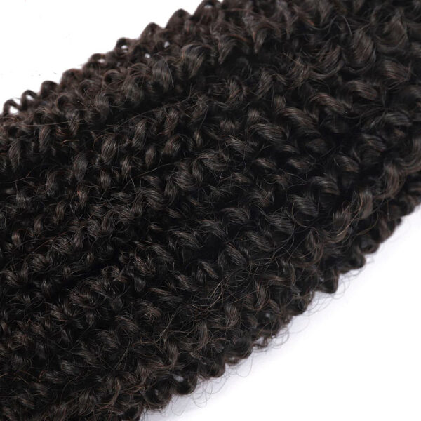 Kinky Curly HD Lace Closure 4x4 3 Bundles Natural Black Human Hair 2