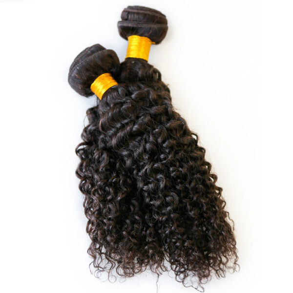 Kinky Curly HD Lace Closure 4x4 3 Bundles Natural Black Human Hair 4