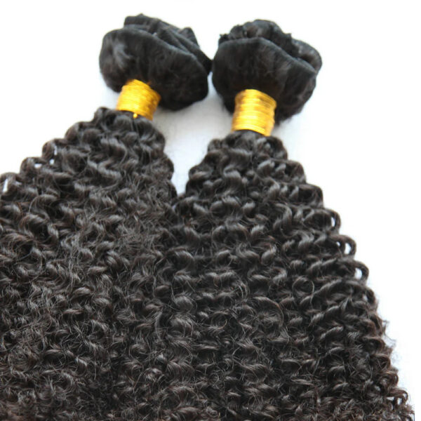 Kinky Curly HD Lace Closure 4x4 3 Bundles Natural Black Human Hair 7