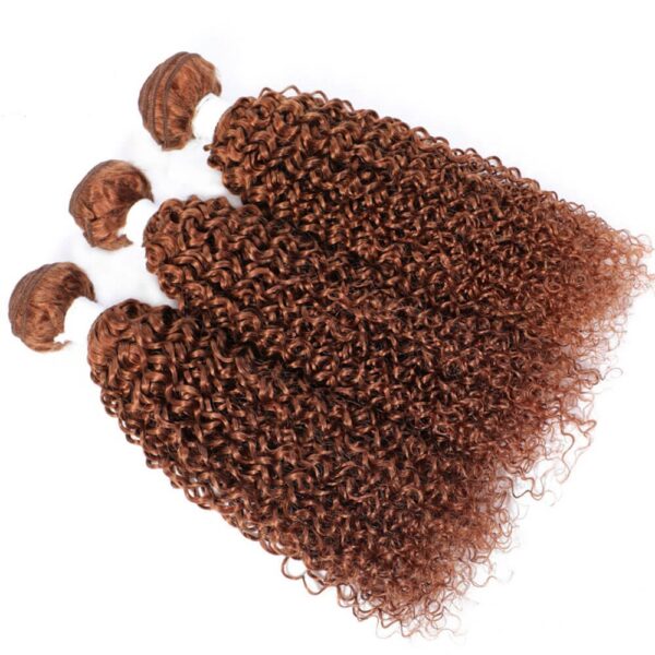 Kinky Curly Hair Bundles 33 Dark Auburn Weave Hair Extensions 1