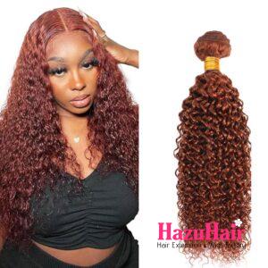 Kinky Curly Hair Bundles 33 Dark Auburn Weave Hair Extensions 5