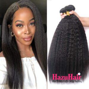 Kinky Straight HD Lace Closure 4x4 3 Bundles Natural Black Human Hair 3