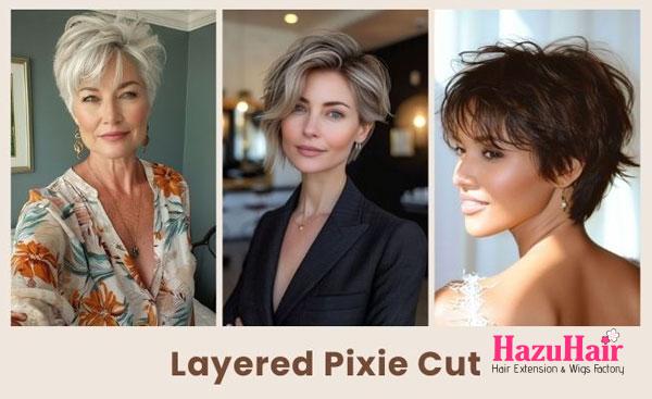 Layered pixie cut