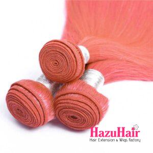 Light Pink Hair Color Straight Human Hair Bundle Deals Bright Pink Hair Weaves Sew In SISDORE 7