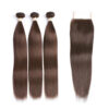 Straight HD Lace Closure 4x4 3 Bundles 4 Chocolate Brown 3