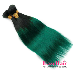 Straight HD Lace Closure 4x4 3 Bundles Hunter Green With Black Roots Human Hair 1