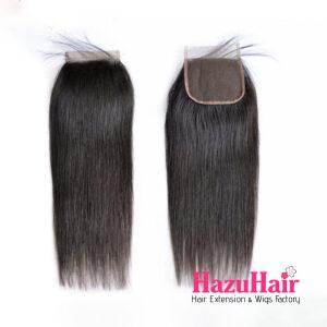 Straight HD Lace Closure 4x4 3 Bundles Natural Black Human Hair 3