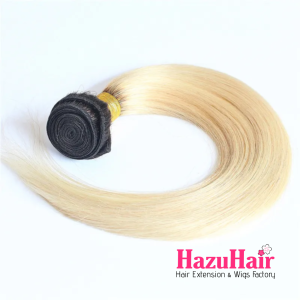 Straight Hair Bundles 1B613 Bleach Blonde With Black Roots Weave Hair Extensions 6