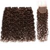 Water Wave HD Lace Closure 4x4 3 Bundles 4 Chocolate Brown Human Hair 1