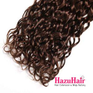 Water Wave HD Lace Closure 4x4 3 Bundles 4 Chocolate Brown Human Hair 5