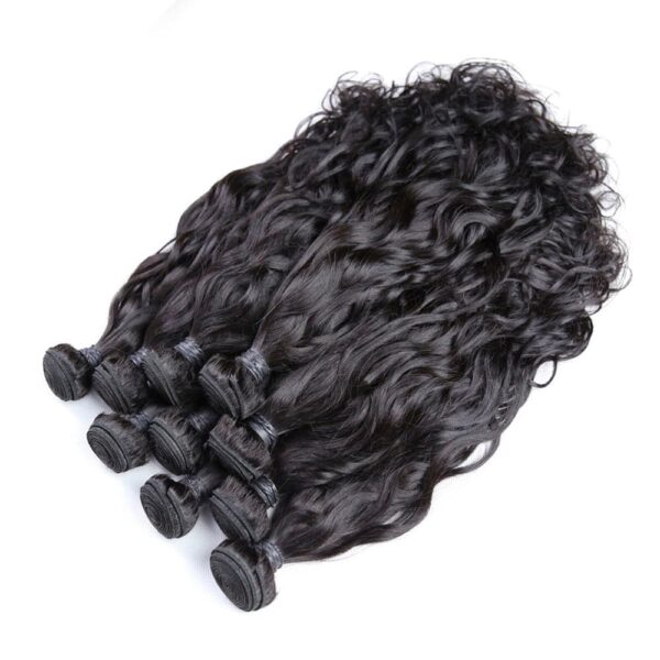 Water Wave Hair Bundle Natural Black Color Weave Hair Extensions 4