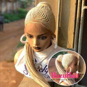 Blonde braided wig for black women