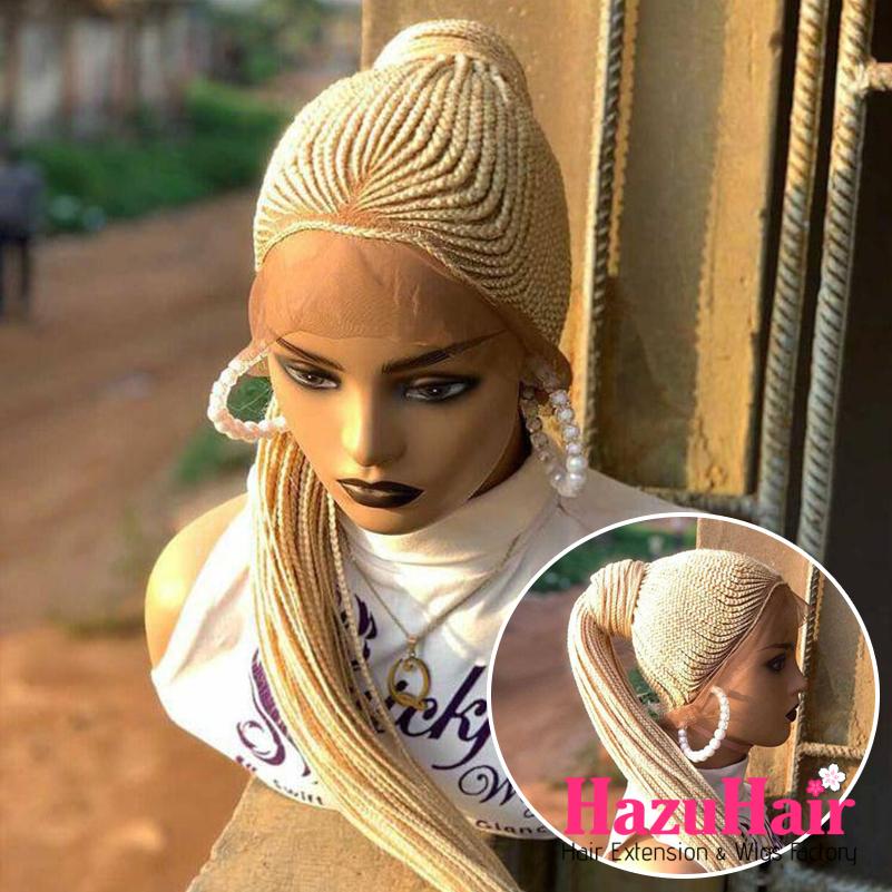 Blonde braided wig for black women