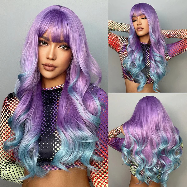 Blue and Lavender Wigs