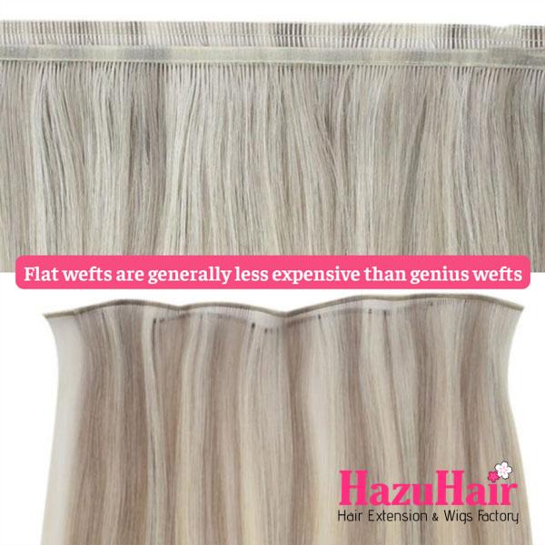 Flat weft vs genius weft hair extensions 4