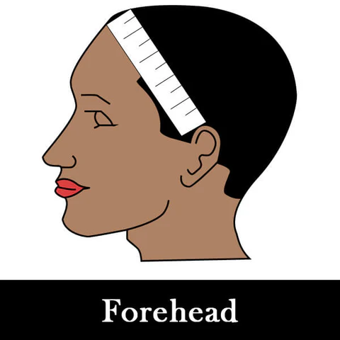 Measure across forehead