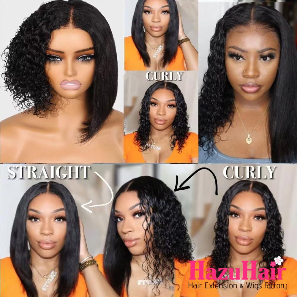 Wet Wavy Bob 2 in 1 HD Lace Front Wig