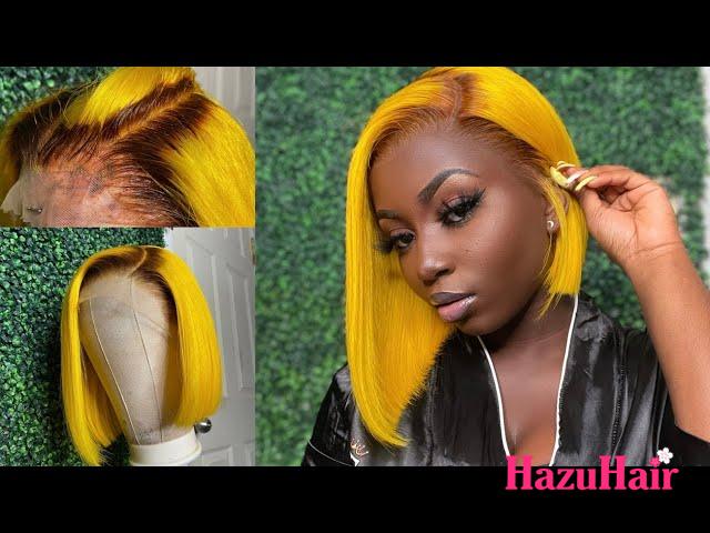 Yellow with Brown Roots Wigs