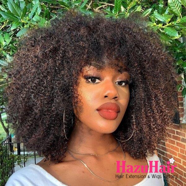 coiled afro with bangs