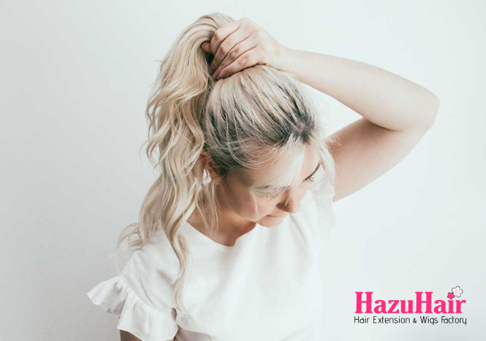 gather all the remainder of your hair into a high ponytail