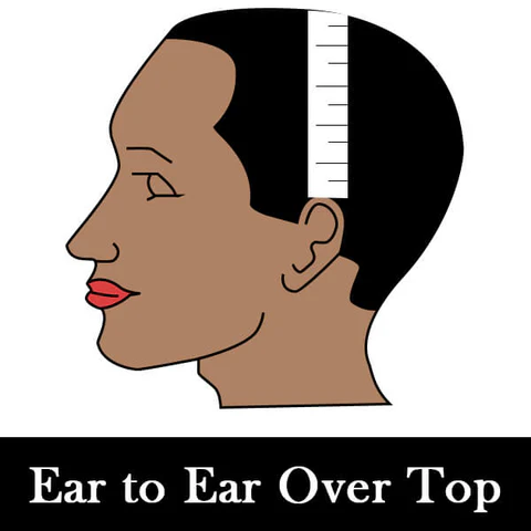 measure ear to ear over top