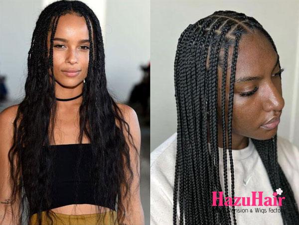 1. Box Braids With Weave