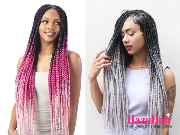 19. Ombre Box Braid With Weave