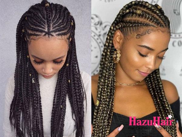 4. Fulani Braids With Weave