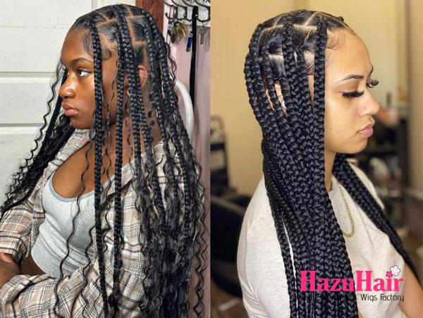 8. Jumbo Box Braids With Weave