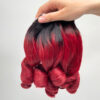 Bouncy Curly Hair Bundles Ombre Red Wine Color Weft Hair 2