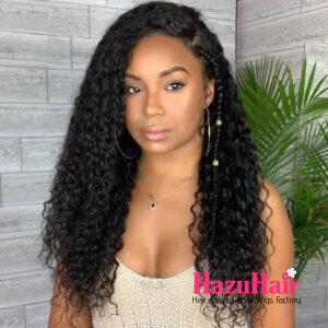 Deep Side Part deep wave with gold hair jewelry hairstyle