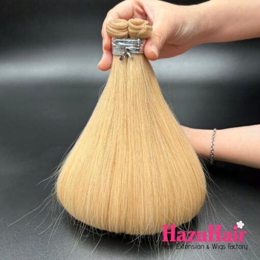 Genius Hair Weft Extensions #27 Honey Blonde Color Straight Hair