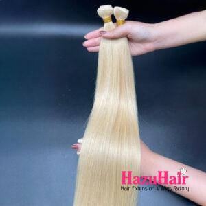 Genius Hair Weft Extensions 613 Bleach Blonde Color Straight Hair 2