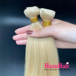 Genius Hair Weft Extensions 613 Bleach Blonde Color Straight Hair 4